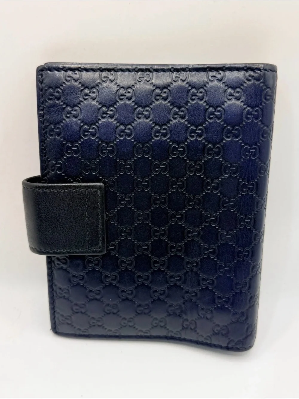 Gucci Guccissima Leather Agenda Planner Wallet Black Men’s Organizer